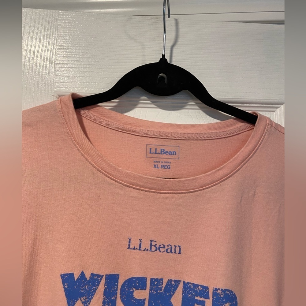 L.L. Bean Size XL Long Sleeve Crew Neck Tee Short Wicked Cozy Graphic Print - Picture 10 of 10
